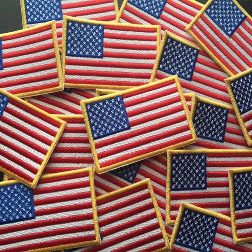 Woven Iron On American Flag Patch Custom Country Flag Patches